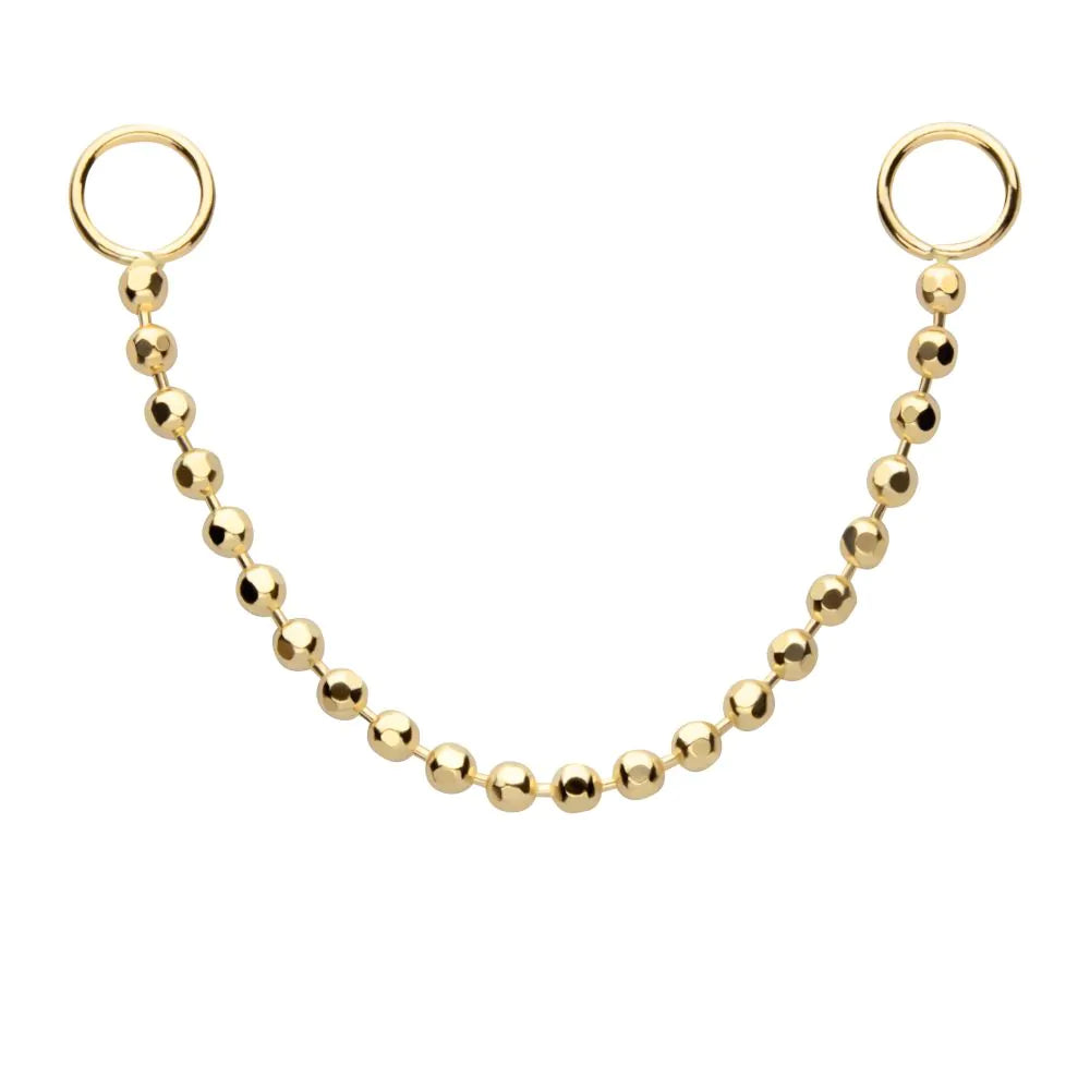 14K Beaded Chain Connector