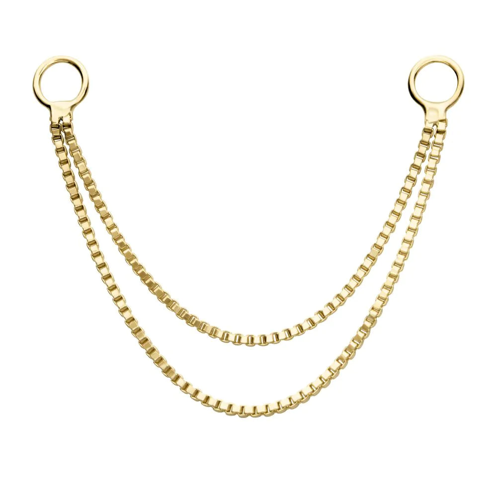 14K Double Chain connector