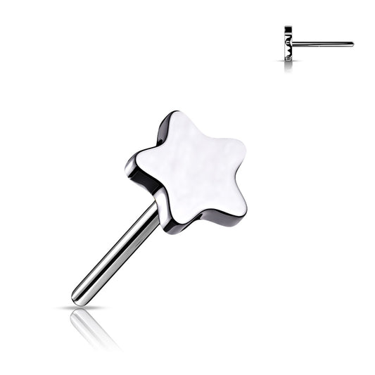 Silver star-shaped stud earring