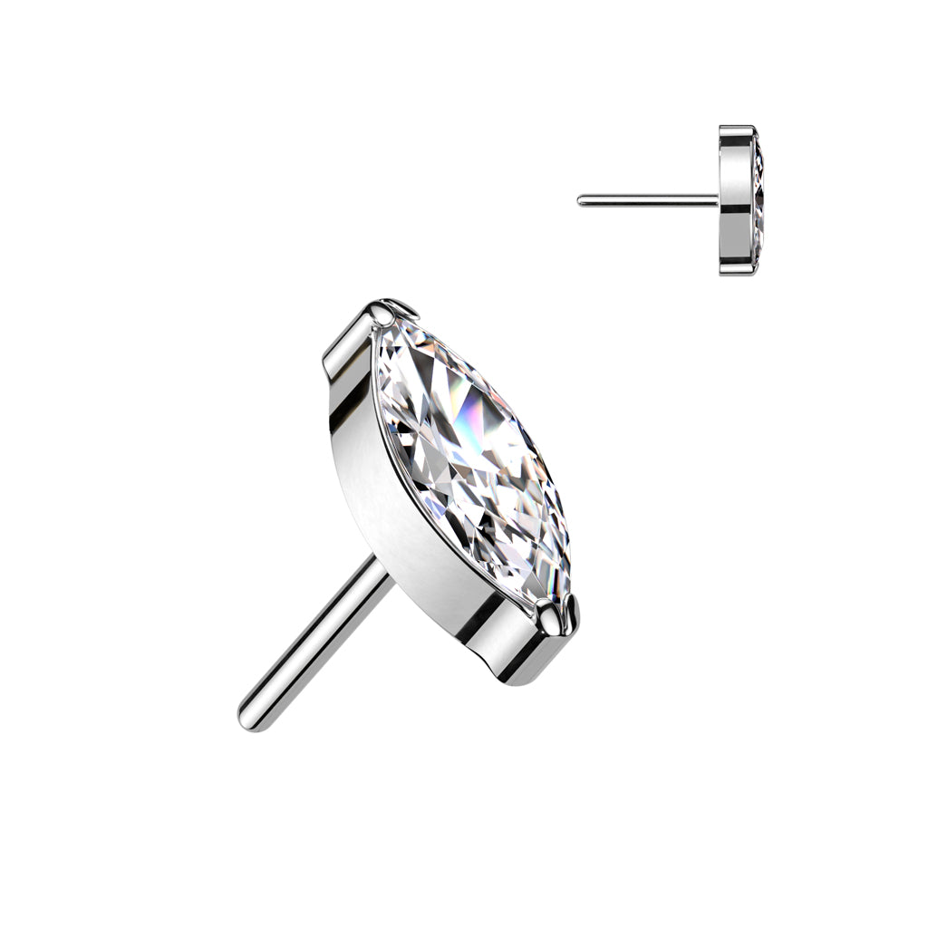 silver marquise stud earring