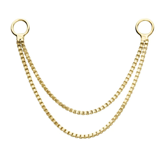 14K Double Chain connector
