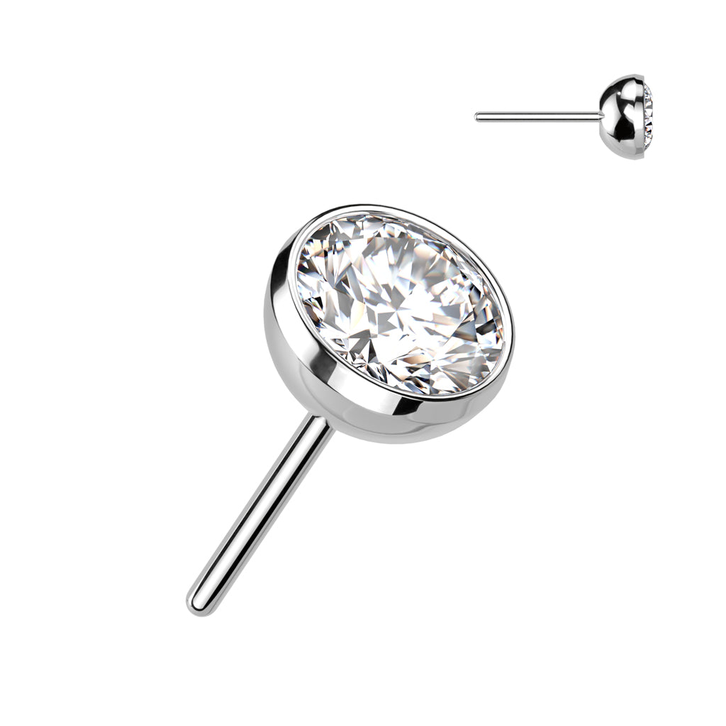 Single stud earring with a crystal.