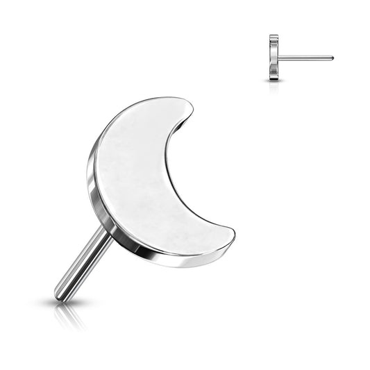 Silver moon-shaped earring