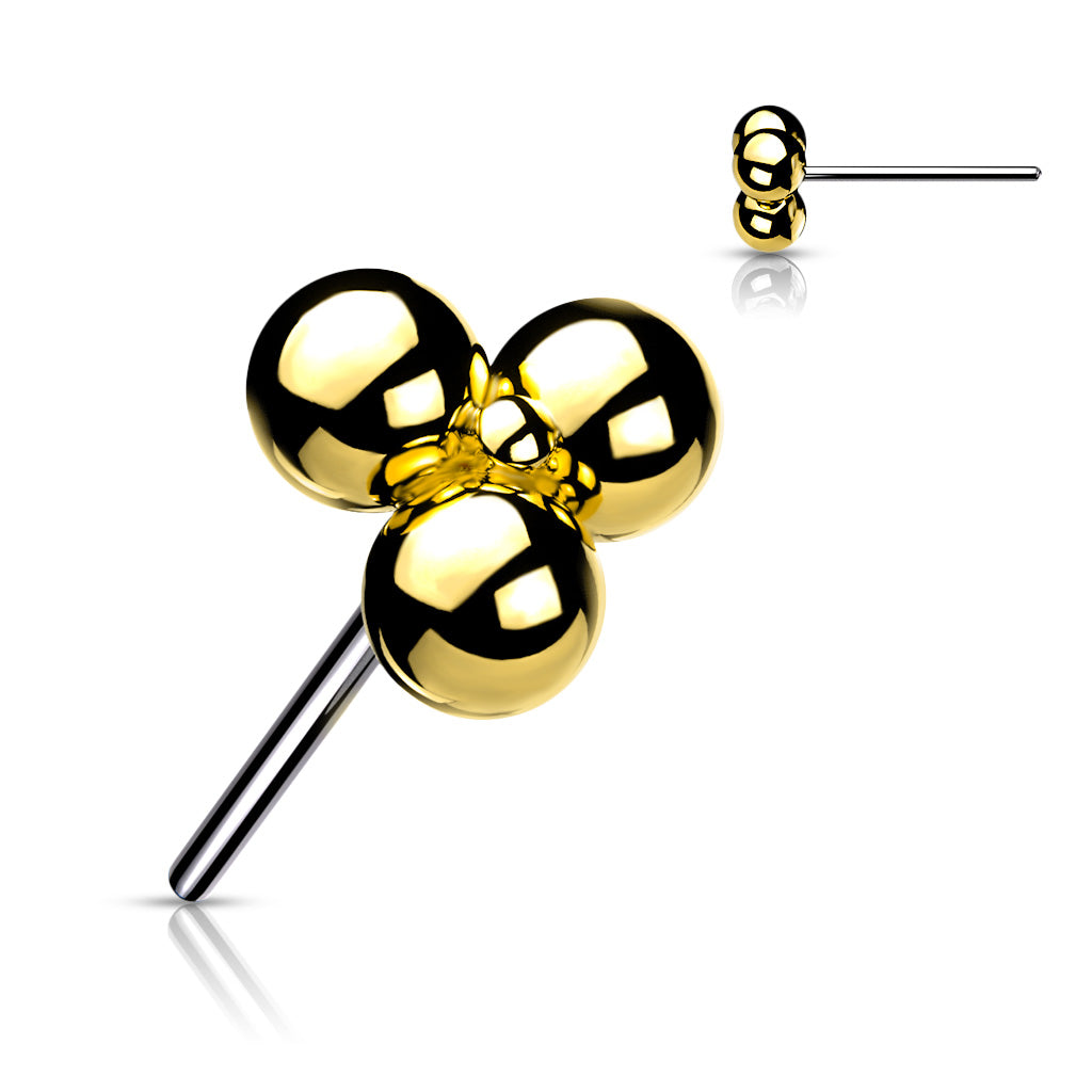 Gold stud with 3 dots
