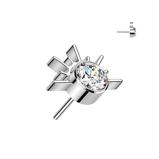 Sunburst Flat Back Stud