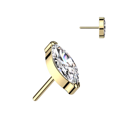 Gold marquise stud earring